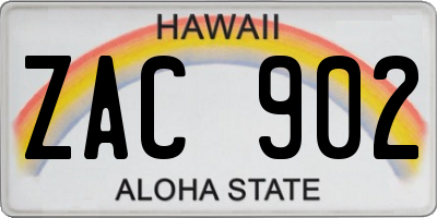 HI license plate ZAC902