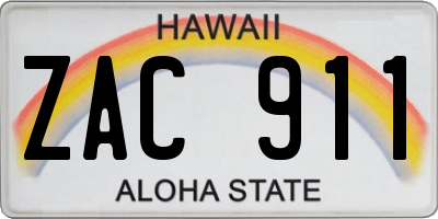 HI license plate ZAC911