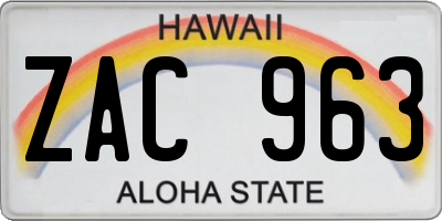 HI license plate ZAC963
