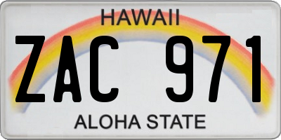 HI license plate ZAC971