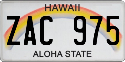 HI license plate ZAC975
