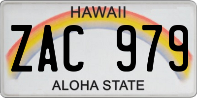 HI license plate ZAC979