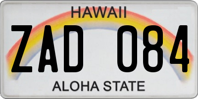 HI license plate ZAD084
