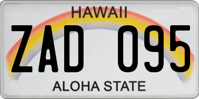 HI license plate ZAD095