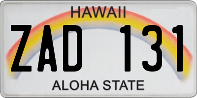 HI license plate ZAD131