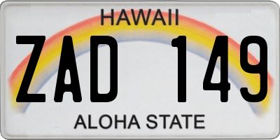 HI license plate ZAD149