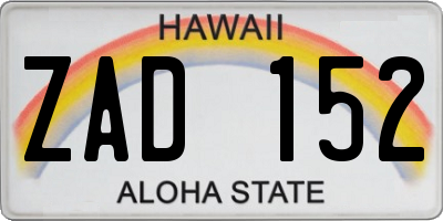 HI license plate ZAD152