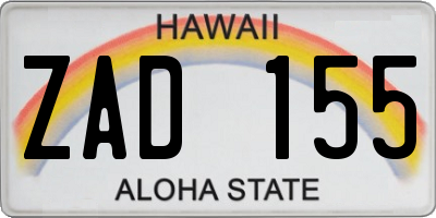 HI license plate ZAD155
