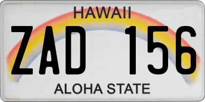 HI license plate ZAD156