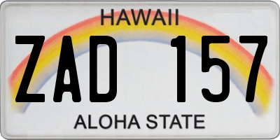 HI license plate ZAD157