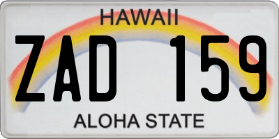 HI license plate ZAD159