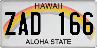 HI license plate ZAD166