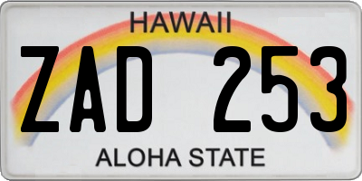 HI license plate ZAD253