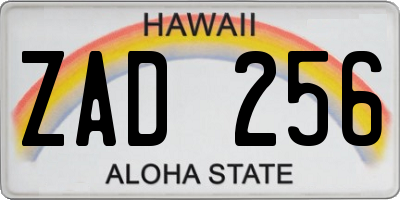 HI license plate ZAD256