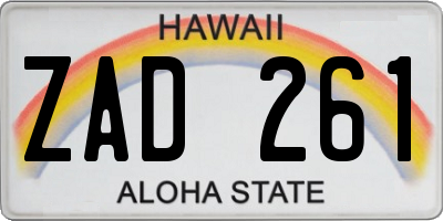 HI license plate ZAD261