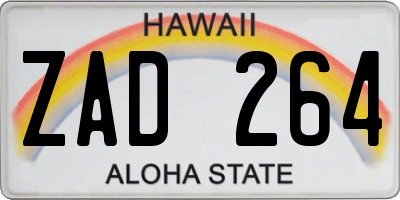 HI license plate ZAD264