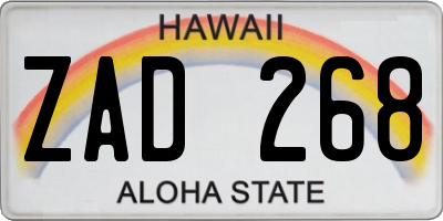 HI license plate ZAD268