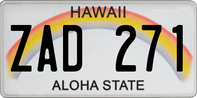 HI license plate ZAD271