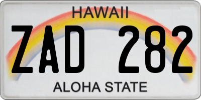 HI license plate ZAD282