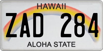 HI license plate ZAD284
