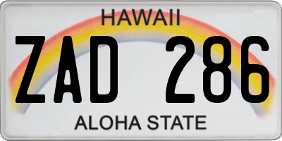 HI license plate ZAD286