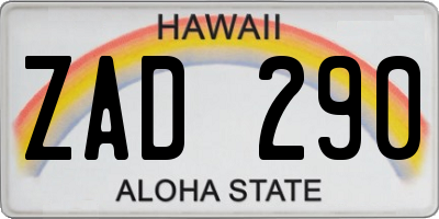 HI license plate ZAD290