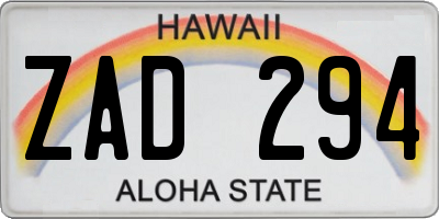 HI license plate ZAD294