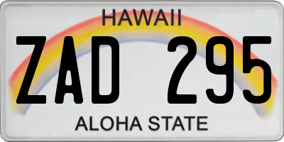 HI license plate ZAD295