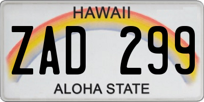HI license plate ZAD299