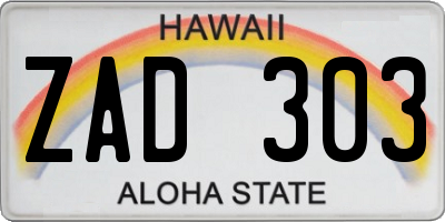 HI license plate ZAD303