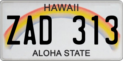 HI license plate ZAD313