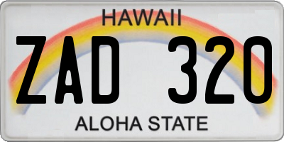 HI license plate ZAD320