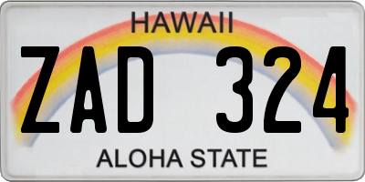 HI license plate ZAD324