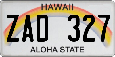HI license plate ZAD327