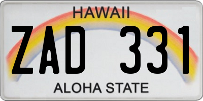 HI license plate ZAD331