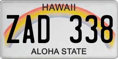 HI license plate ZAD338