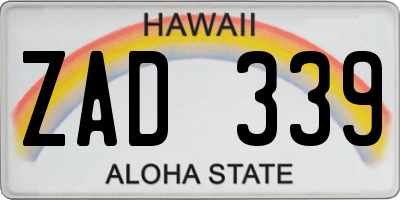 HI license plate ZAD339