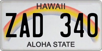 HI license plate ZAD340