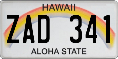 HI license plate ZAD341