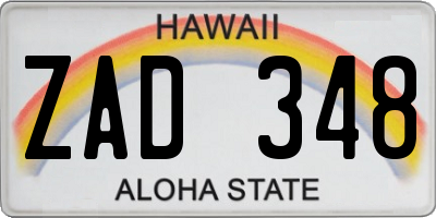 HI license plate ZAD348