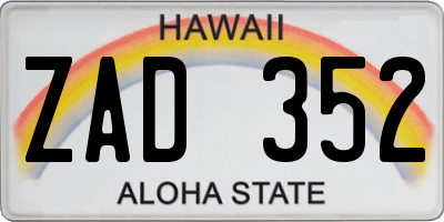 HI license plate ZAD352