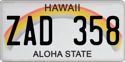 HI license plate ZAD358