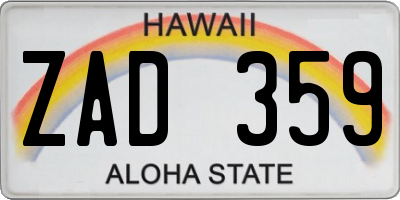HI license plate ZAD359