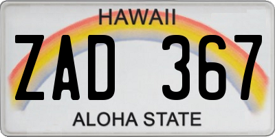 HI license plate ZAD367