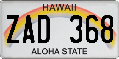 HI license plate ZAD368