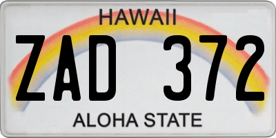 HI license plate ZAD372