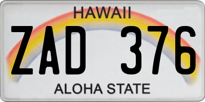 HI license plate ZAD376