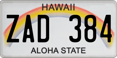 HI license plate ZAD384