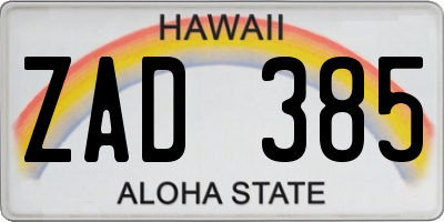 HI license plate ZAD385