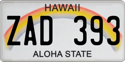 HI license plate ZAD393